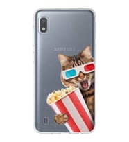 PrintiFy Samsung Galaxy A10 ile Uyumlu 1mm Slim Fit Kedi 1 050b Baskılı Şeffaf  Kılıf