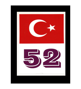 Türkiye Bayraklı Ordu 52 Plaka Kodu Ön Cam Sticker