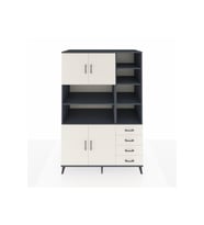Kronos Dolap 9 Raflı 4 Çekmeceli 4 Kapaklı 132x59x195 Antrasit-Aytaşı/Aytaşı