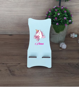 Unicorn Ahşap Telefon Standı Kız Çocuğuna Arkadaşa Sevgiliye Doğum Günü Hediyesi