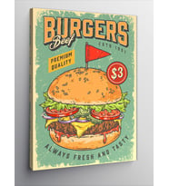Kanvas Tablo Hamburger Temalı