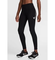 Nike Dri Fit Fast Mid Rise 7/8 Leggings Tight Kadın 3 Cepli Spor Tayt Siyah
