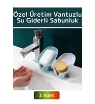 Özel Üretim Banyo Mutfak Lavabo Su Giderli Küflenme Kuruma Koku Önleyici Vantuzlu Sabunluk 3 Adet