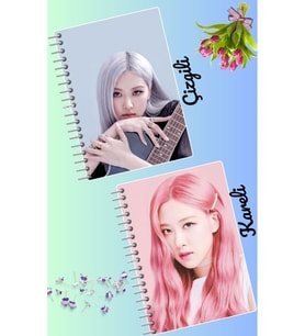 Rose blackpink defter seti 2 adet A4 boyutu 21*30 çizgili + kareli 60 syf