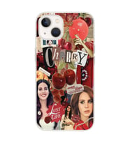 Iphone 14 PLUS Uyumlu Lana Del Rey Kolaj Tasarımlı Şeffaf Telefon Kılıfı