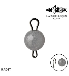 Mafsallı Kurşun - Hareketli İğne Kurşunu - Fishack - 5 Gram - 5'li Paket