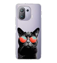 PrintiFy Xiaomi Mi 11 Pro ile Uyumlu Kedi 3 Kamera Korumalı Şeffaf Kılıf