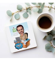 Kişiye Özel Erkek Muhasebeci Karikatürlü Bardak Altlığı