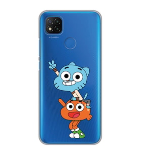 Xiaomi Redmi 9C / 10A Uyumlu Gumball & Darwin Tasarımlı Şeffaf Telefon Kılıfı