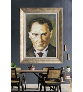 Gümüş Çerçeveli Atatürk Tablo za374