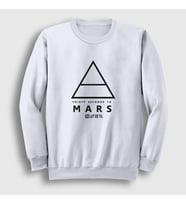 Presmono Unisex Beyaz Logo 30 Seconds To Mars Sweatshirt 172092tt (Beyaz)