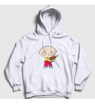 Presmono Unisex Beyaz Gun Stewie Griffin Family Guy Kapüşonlu Sweatshirt 300317tt