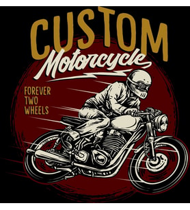 Custom Motorcycle Sticker 10x10 cmRenkli Sticker