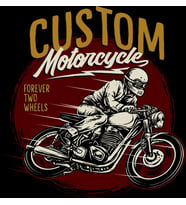 Custom Motorcycle Sticker 10x10 cmRenkli Sticker