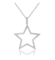 EMILIANO JEWELLERY Zirkon Taşlı Pırlanta Montür Gümüş Rengi Kaplama Yıldız Gümüş Kolye