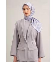 Armine Sura İpek Eşarp 9311 - 06 Mor Karışık Desen