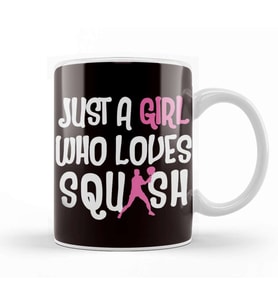 Girl Who Loves Squash Player Indoor Tennis Match Court Coach Kupa Bardak Porselen