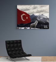 Kişiye Özel Dekoratif Bozkurt   Tasarımlı Yeni İş Hediyesi Ofis Hediyesi  Kanvas Tablo 30x50 cm