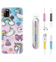 INFINIX Smart 4 5 6 Zero 8 S5 Pro Kılıf Kablo Koruma Spiral Silikon Unicorn Mektup 1800