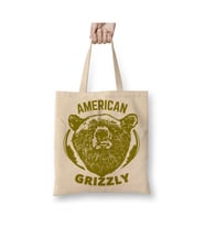American Grizzly Bozayı Ayı Beyaz Bez Çanta Uzun Saplı Alışveriş Çantası Plaj Çantası