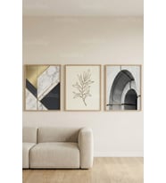 Modern Luxury Abstract Nature 3’lü Ahşap Çerçeveli Tablo Seti