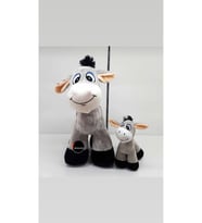 Oyuncak Peluş Yavrulu İkili 28 cm Eşek 15 cm (Çok Renkli)