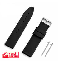 Saatse Siyah Silikon Saat Kordonu Akıllı Pimli Kayış 20-22mm
