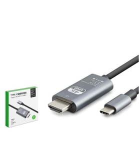 HADRON HDX7853 Type-C to HDMI Görüntü Kablosu 4K 30 Hz 1.8 m Gri