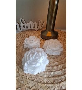 3 lü Şakayık Mum (Doğal Beyaz)