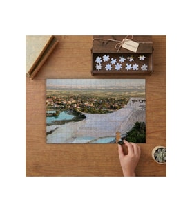 Pamukkale - Denizli Tasarımı 240 parça Ahşap Puzzle Ahşap Kutuda MP02210