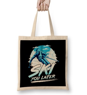 Ski You Later Awesome Skiing Pun Bez Çanta Uzun Saplı