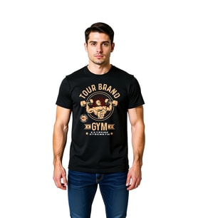 Erkek Vücut Geliştirme Baskılı Tişört Tour Brand Gym Extreme Strength Antrenman Spor Tee Günlük