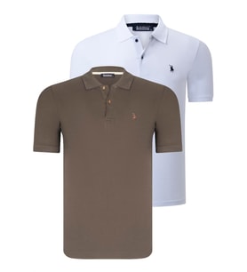 İKİLİ SET T8561 DEWBERRY ERKEK TSHIRT-BEYAZ-YEŞİL