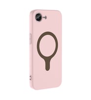 iPhone 17E Kılıf M-Safe Şarj Özellikli Aris Silikon Kılıf Açık Pembe