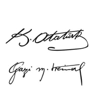 Kemal Atatürk Gazi Mustafa Kemal Oto Sticker Arma Siyah 30 cm