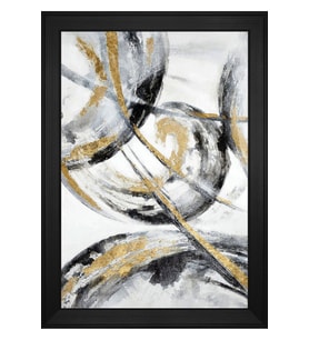 Soyut Şekiller Motifli Kanvas Tablo 80 x 110 cm Siyah Çerçeve