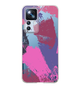 Xiaomi Mi 12t Uyumlu Kamera korumalı Kapak Brushstroke Tasarımlı  Şeffaf Kılıf