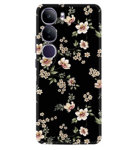 Vivo V40 Lite Kılıf Boutique Baskılı Resimli Siyah Fon Çiçek Pcode -045
