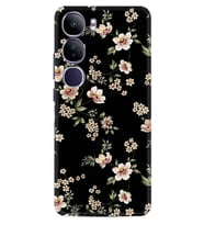 Vivo V40 Lite Kılıf Boutique Baskılı Resimli Siyah Fon Çiçek Pcode -045