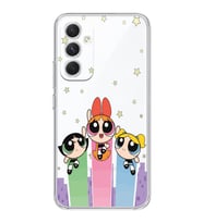 Samsung Galaxy A15 Uyumlu Powerpuff Girls Desenli Şeffaf Telefon Kılıfı