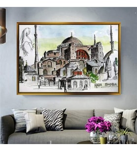 Altın Çerçeveli dekoratif tablo l1284 (Gold)