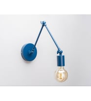 RİOLİGHT RETRO,VİNTAGE,MODERN MAVİ ÜÇ MAFSALLI 1XE27 DUYLU METAL DUVAR APLİK