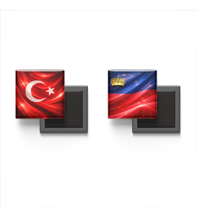 Buzdolap Magnetleri - Lihtenştayn Bayrağı ve Türk Bayrağı - 2'li Set Magneti