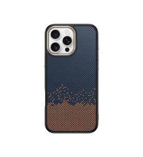Apple iPhone 16 Pro Uyumlu Kılıf M-safe Şarj Özellikli Karbon Fiber Görünümlü Zore Antina Kapak (Mavi)