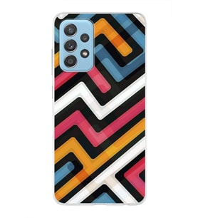 Samsung Galaxy A52 Uyumlu Kapak Labirent Grafiti Tasarımlı Şeffaf Silikon Kılıf