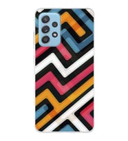 Samsung Galaxy A52 Uyumlu Kapak Labirent Grafiti Tasarımlı Şeffaf Silikon Kılıf