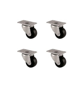 Furç Tablalı Bilyalı Teker - 28MM - Siyah HKS232 - 4 Adet