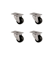 Furç Tablalı Bilyalı Teker - 28MM - Siyah HKS232 - 4 Adet