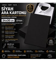 Premium **Siyah** Gömlek Ara Kartonu 24x30 cm 500'lü Kazak, Tişört ve Tekstil Ürünleri İçin