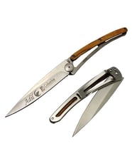 Kişiye Özel İsimli Bozkurt Baskılı Columbia Deejo Çakı  EXT-2990-A 22.5 CM Paslanmaz Cep Av Bıçağı (Kahverengi)